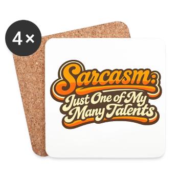 Sarcasm One of My Talents Retro Saying - Coasters (set of 4) - white - Front