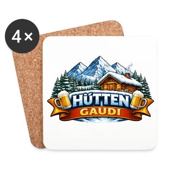Hüttengaudi Holzhaus, Winterland - Dessous de verre (lot de 4) - blanc - Devant