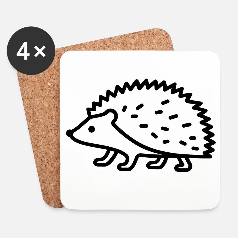 Igel - Untersetzer (4er-Set) - Weiß