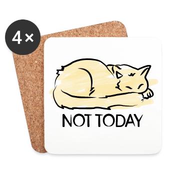 Cat Not Today - Coasters (set of 4) - white - Front