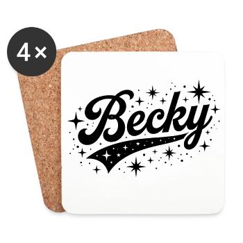 Becky name first last family - Coasters (set of 4) - white - Front