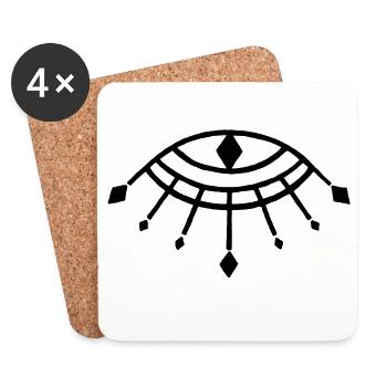 Black symbol of the god Horus - Coasters (set of 4) - white - Front