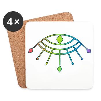Symbole du dieu Horus - Dessous de verre (lot de 4) - blanc - Devant