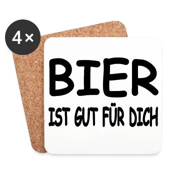 Bier - Untersetzer (4er-Set) - Weiß - Vorne