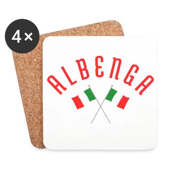 Albenga Italian Flag Crest - Coasters (set of 4) - white - Front