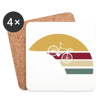 Bicycle Retro Downhill - Coasters (set of 4) - white - Front