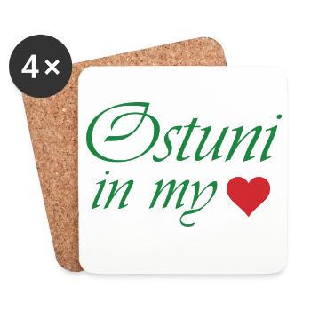 Ostuni dans mon cœur - Dessous de verre (lot de 4) - blanc - Devant