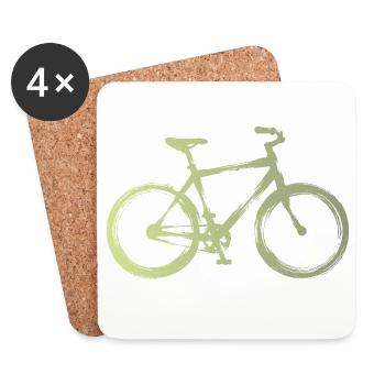 Watercolor Bike: Urban Ride - Coasters (set of 4) - white - Front