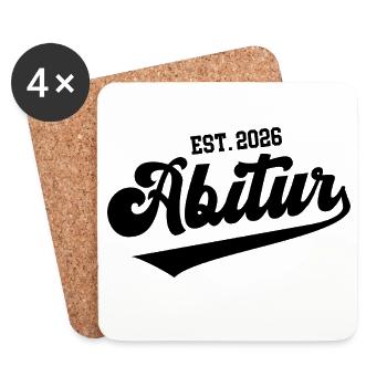 Abitur 2026 Certificat de fin d’études Gymnasium Matura Abi 26 - Dessous de verre (lot de 4) - blanc - Devant
