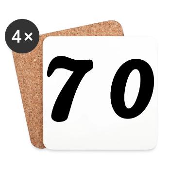 70. 70 YEARS. 70th ANNIVERSARY. 70 YEARS ANNIVERSARY. - Coasters (set of 4) - white - Front