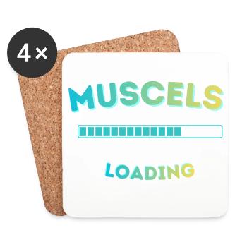 Muskel-Ladebalken Grafik - Untersetzer (4er-Set) - Weiß - Vorne