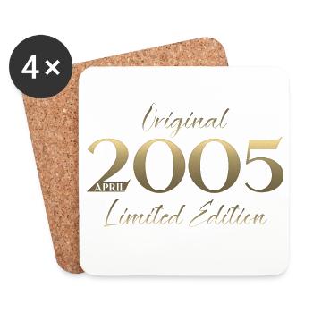 Cadeau du 21e anniversaire Mari Original avril 2005 - Dessous de verre (lot de 4) - blanc - Devant