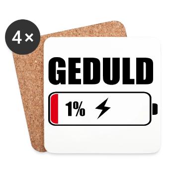 Geduld 1% Lustige Sprüche Lustig Sprüche - Untersetzer (4er-Set) - Weiß - Vorne