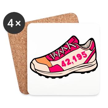 Chaussures de marathon à pied Course - Dessous de verre (lot de 4) - blanc - Devant