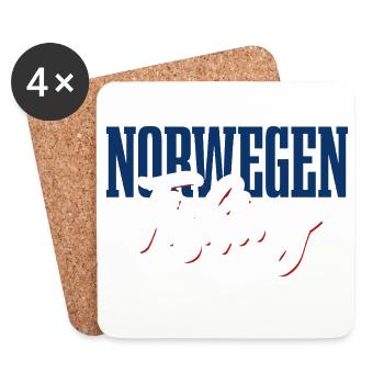Norwegen Fishing - Angler Geschenk - Untersetzer (4er-Set) - Weiß - Vorne