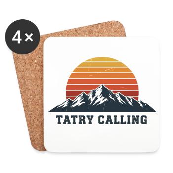 Tatry Calling Retro Mountain Sunset Design - Dessous de verre (lot de 4) - blanc - Devant