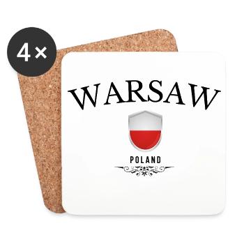 Souvenir Warschau, elegantes Design Warschau - Untersetzer (4er-Set) - Weiß - Vorne