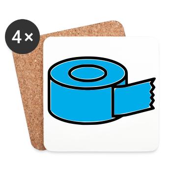 Klebeband Tape Rolle Comic - Untersetzer (4er-Set) - Weiß - Vorne