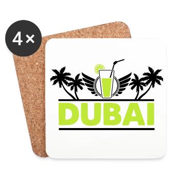 Dubai Limette Drink Neon Logo - Untersetzer (4er-Set) - Weiß - Vorne