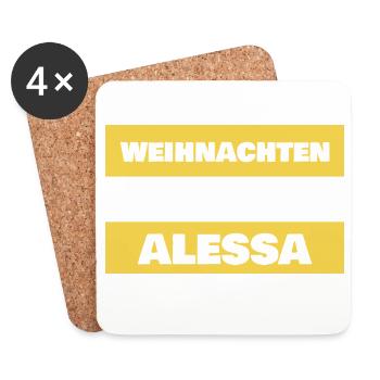 Weihnachten Feier Ich Mit Alessa - Untersetzer (4er-Set) - Weiß - Vorne
