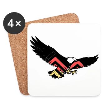 Drapeau des fans d’Adler Allemagne - Dessous de verre (lot de 4) - blanc - Devant