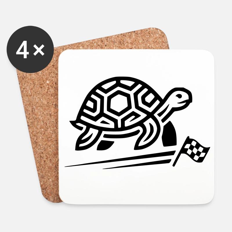 tortoise - Coasters (set of 4) - white