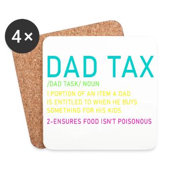Dad Tax Neon Meme Tee - Untersetzer (4er-Set) - Weiß - Vorne
