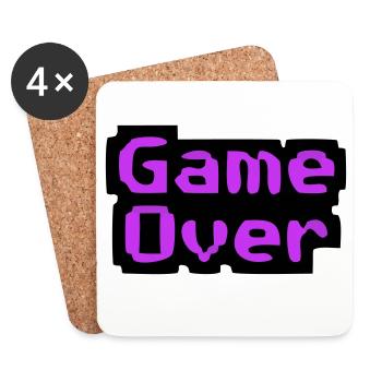 Game Over Pixel Retro - Dessous de verre (lot de 4) - blanc - Devant