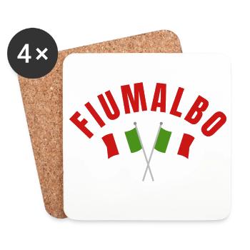 Fiumalbo Italian Flags Emblem - Coasters (set of 4) - white - Front