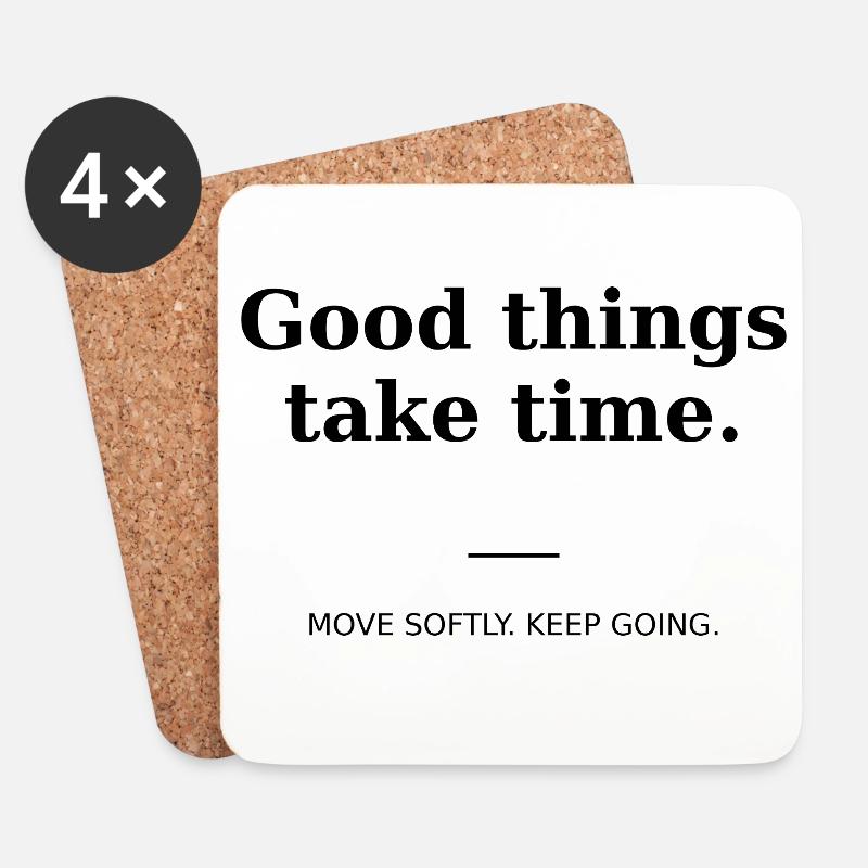 Good things take time - Dessous de verre (lot de 4) - blanc