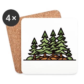 Forest Trees - Coasters (set of 4) - white - Front