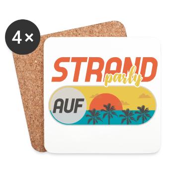 Strandparty Crew Sommer urlaub jga geschenk  - Untersetzer (4er-Set) - Weiß - Vorne
