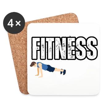 Fitness Goals: Pushups & Determination - Coasters (set of 4) - white - Front