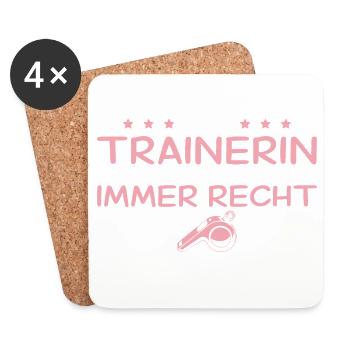 Trainerin hat grundsätzlich immer recht - Untersetzer (4er-Set) - Weiß - Vorne