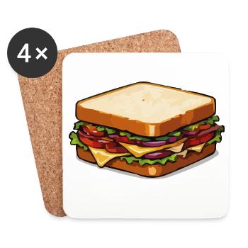 Käse-Sandwich Pop-Art - Untersetzer (4er-Set) - Weiß - Vorne