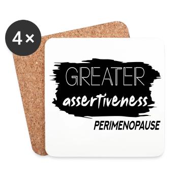 Größere Durchsetzungsfähigkeit in der Perimenopause - Untersetzer (4er-Set) - Weiß - Vorne