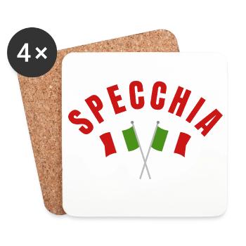 Speccchia Italian Flags Emblem - Coasters (set of 4) - white - Front