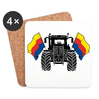 Nord Holland_Tractor_Pride - Untersetzer (4er-Set) - Weiß - Vorne