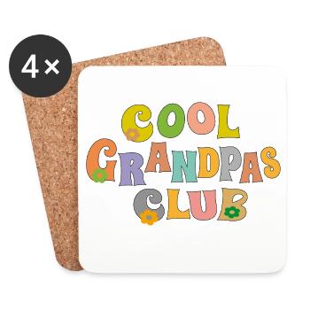 Club des grands-parents cool - Dessous de verre (lot de 4) - blanc - Devant