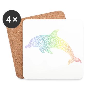 Delfin - Untersetzer (4er-Set) - Weiß - Vorne