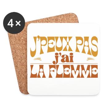 I can't I'm lazy Retro - Coasters (set of 4) - white - Front