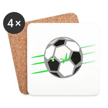 Pulsierender Fußball Herzschlag - Untersetzer (4er-Set) - Weiß - Vorne