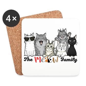 The Merry Cat Tribe - Coasters (set of 4) - white - Front
