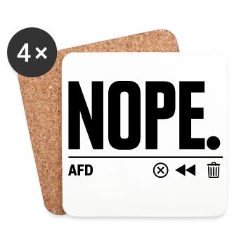 NOPE AfD - Coasters (set of 4) - white - Front