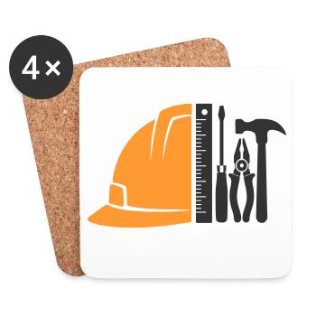 Tool & Construction Helmet – Craftsman Logo - Coasters (set of 4) - white - Front