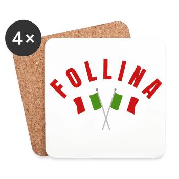 Follina Crossed Flags Emblem - Coasters (set of 4) - white - Front