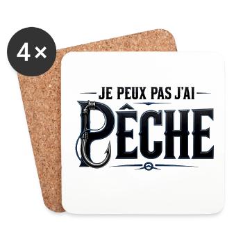 JE PEUX PAS J’AI PÊCHE - Dessous de verre (lot de 4) - blanc - Devant