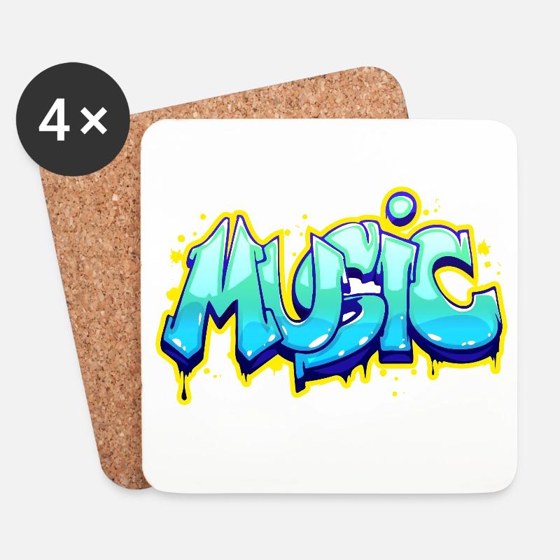 Music - Untersetzer (4er-Set) - Weiß
