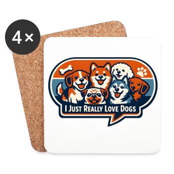 Ich liebe Hunde Patchdesign - Untersetzer (4er-Set) - Weiß - Vorne