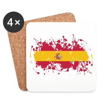 ESPAGNE ESPAGNE EUROPE FAN DE SPORT ESPAGNOL - Dessous de verre (lot de 4) - blanc - Devant